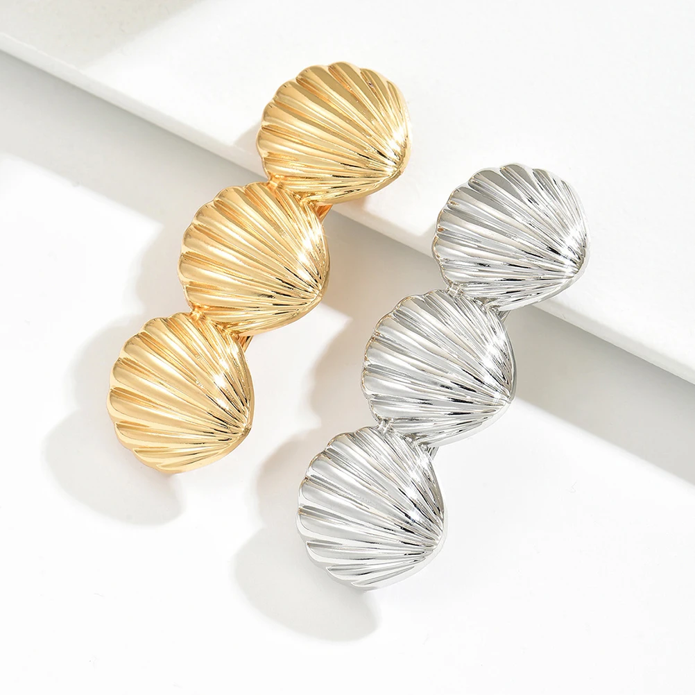 

2Pcs Hair Clips Metal Shell Shaped French Barrettes Hairpins for Women Thick Thin Hair Bun Claw Strong Grip Durable