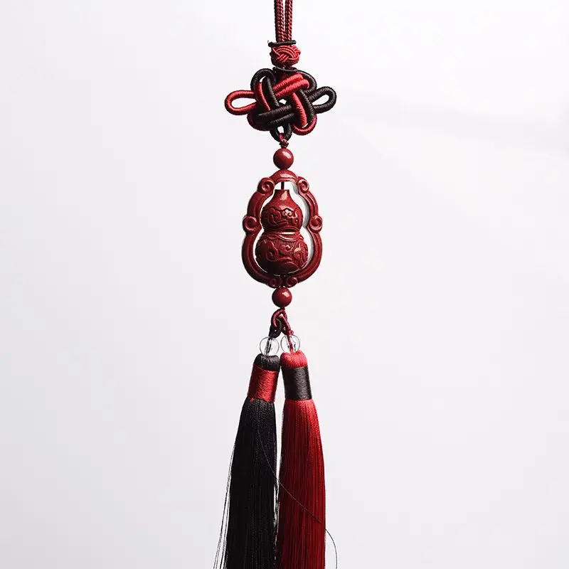 UMQ Raw Ore Cinnabar All the Way Safe Automobile Hanging Ornament Men and Women Ornaments inside Car New Rearview Mirror Pendant