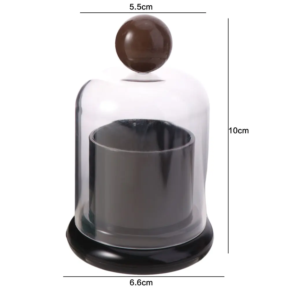 Retro Swab Toothpick Holder Clear Dome Lid Plastic Toothpick Storage Box Dust-proof with Base Dental Floss Case Dining Room