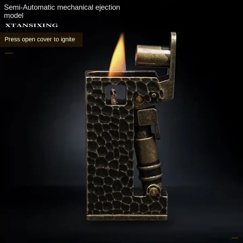 

New Retro Scimitar Kero sene Lighter Windproof Pit Heterosexual Metal Press Ignition Lighter Wholesale Male Personalized Gift