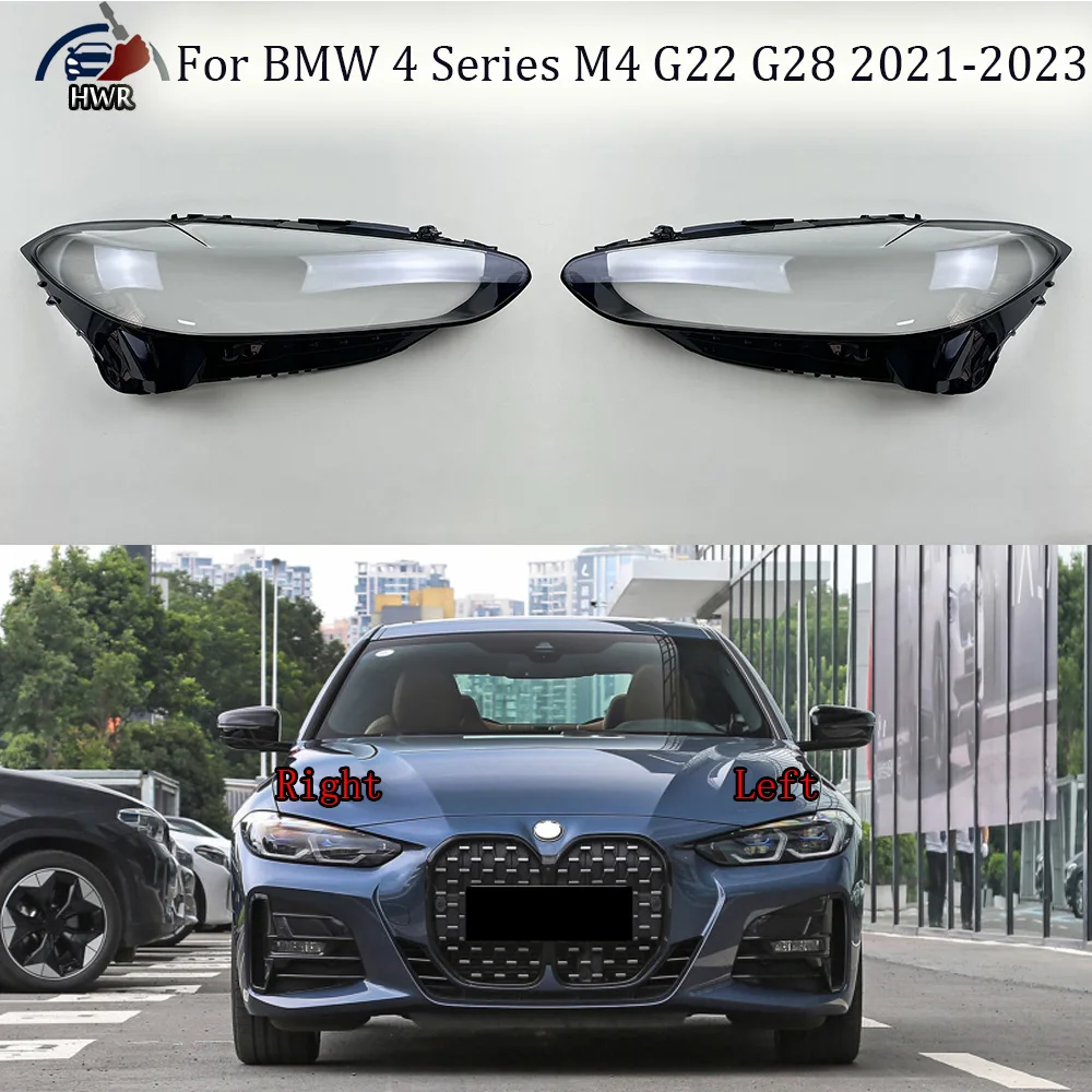 

Headlamp Lamp Shell Headlight Cover Transparent Lampshade Replace Original Glass Lens For BMW 4 Series M4 G22 G28 2021 2022 2023