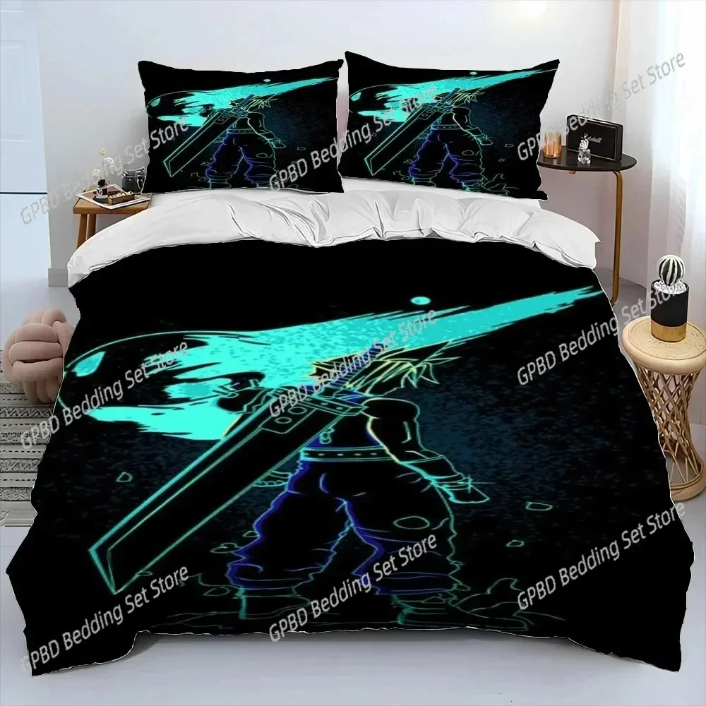 Final Fantasy Series Games Bedding Set Boys Girls Twin Queen King Size Duvet Cover Pillowcase Bed boys Adult Home Textileextile