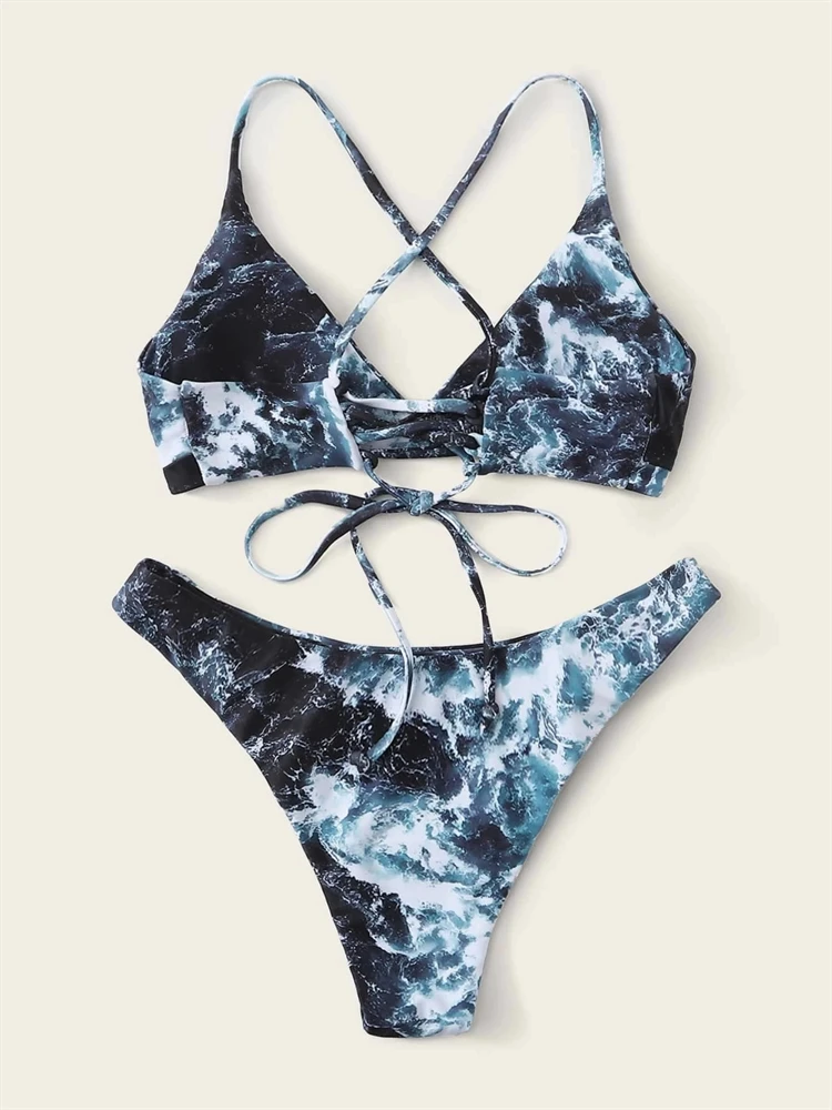 Maillot de bain deux pièces pour femmes, bikini, ensemble, sexy, culotte tanga, vêtements de plage, nouvelle collection, été, 2021