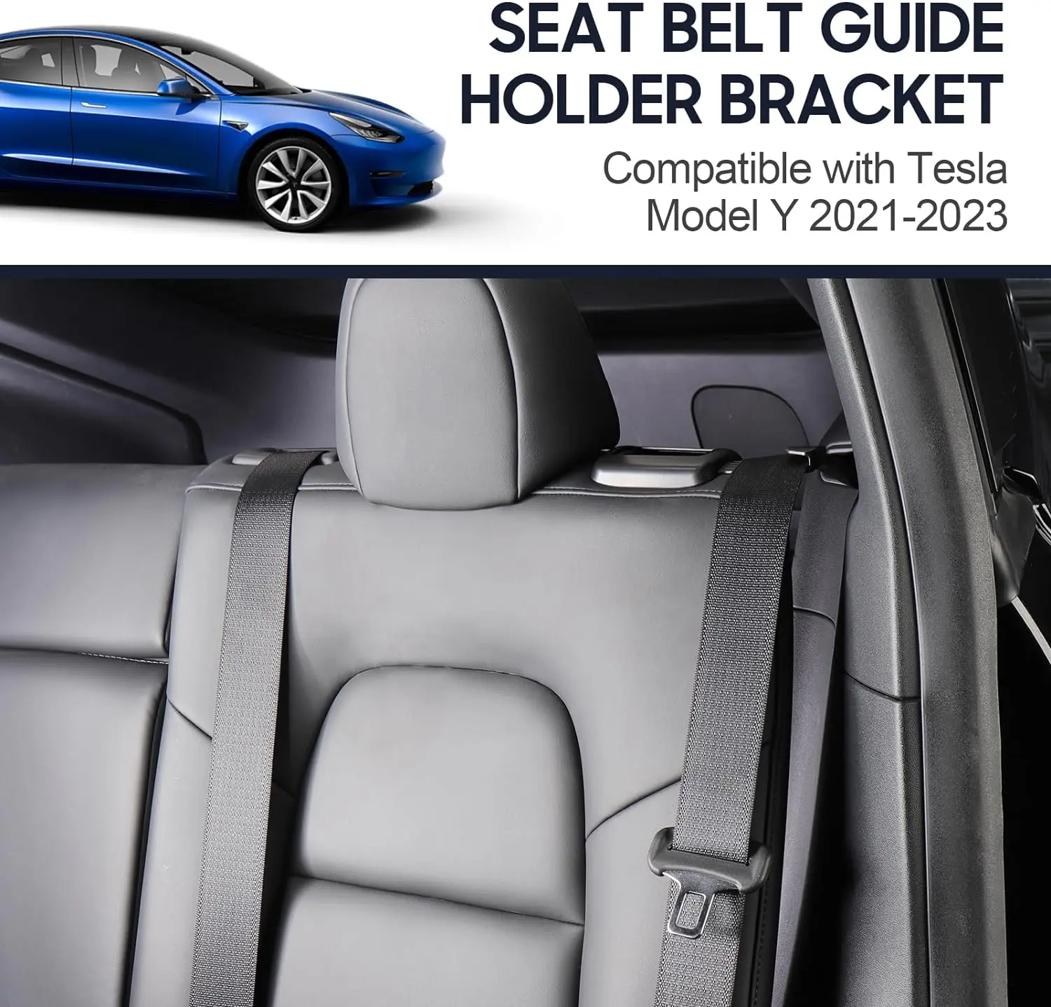 For Tesla Model Y 2 Pack Seat Belt Guide Holder  ABS Backseat Seat Belt Organizer Interior Accessories 2021 2022 2023 2024