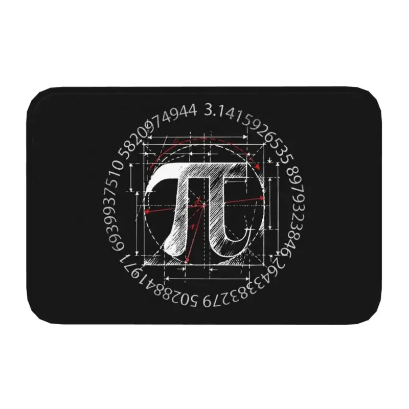 Pi Symbol Line Drawing Front Door Mat Anti-Slip Waterproof Math Science Teacher Gift Outdoor Doormat Kitchen Balcony Rug Carpet