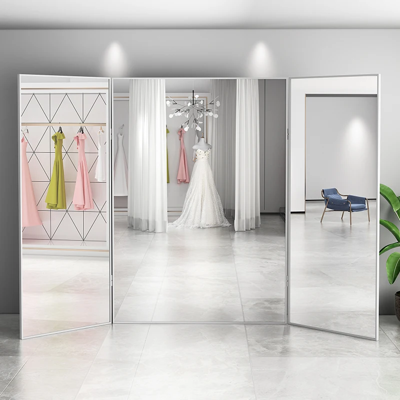 

Wedding shop special fitting mirror three fold dress hall show thin beauty whole body folding