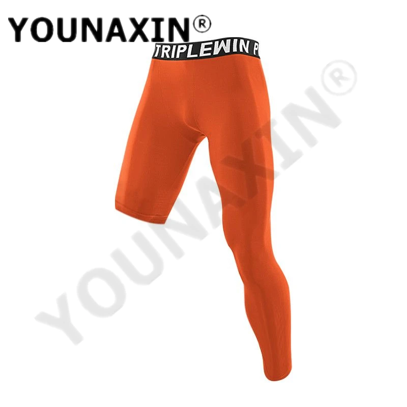 Pantalones deportivos ajustados para hombre, mallas de una pierna para correr, baloncesto, fútbol, Yoga, Fitness