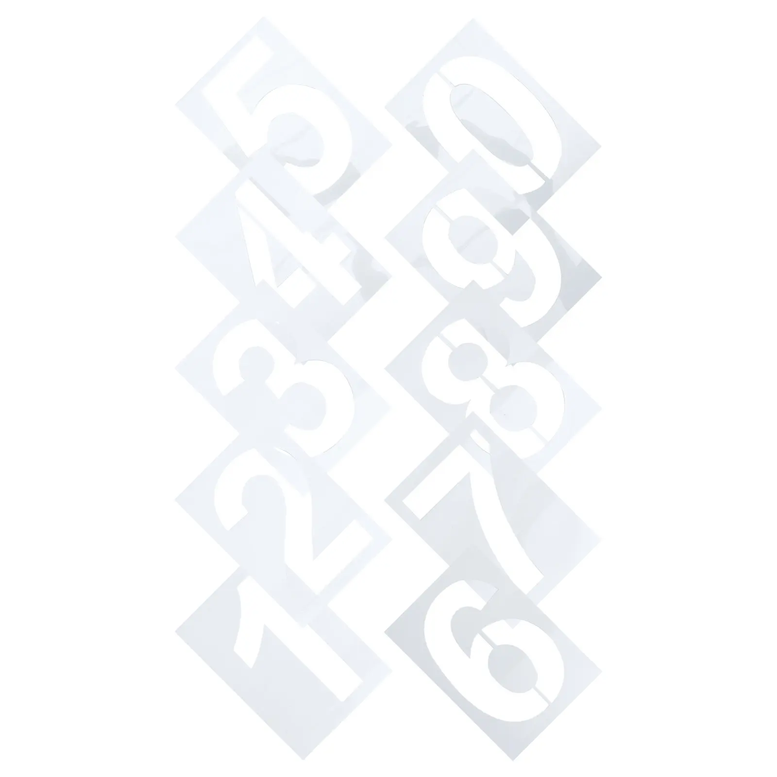 10Pcs Reusable Number Stencils 10Inch Pet Large 0-9 Painting Template for Parking Space Asphalt Curb Mailbox Home Address