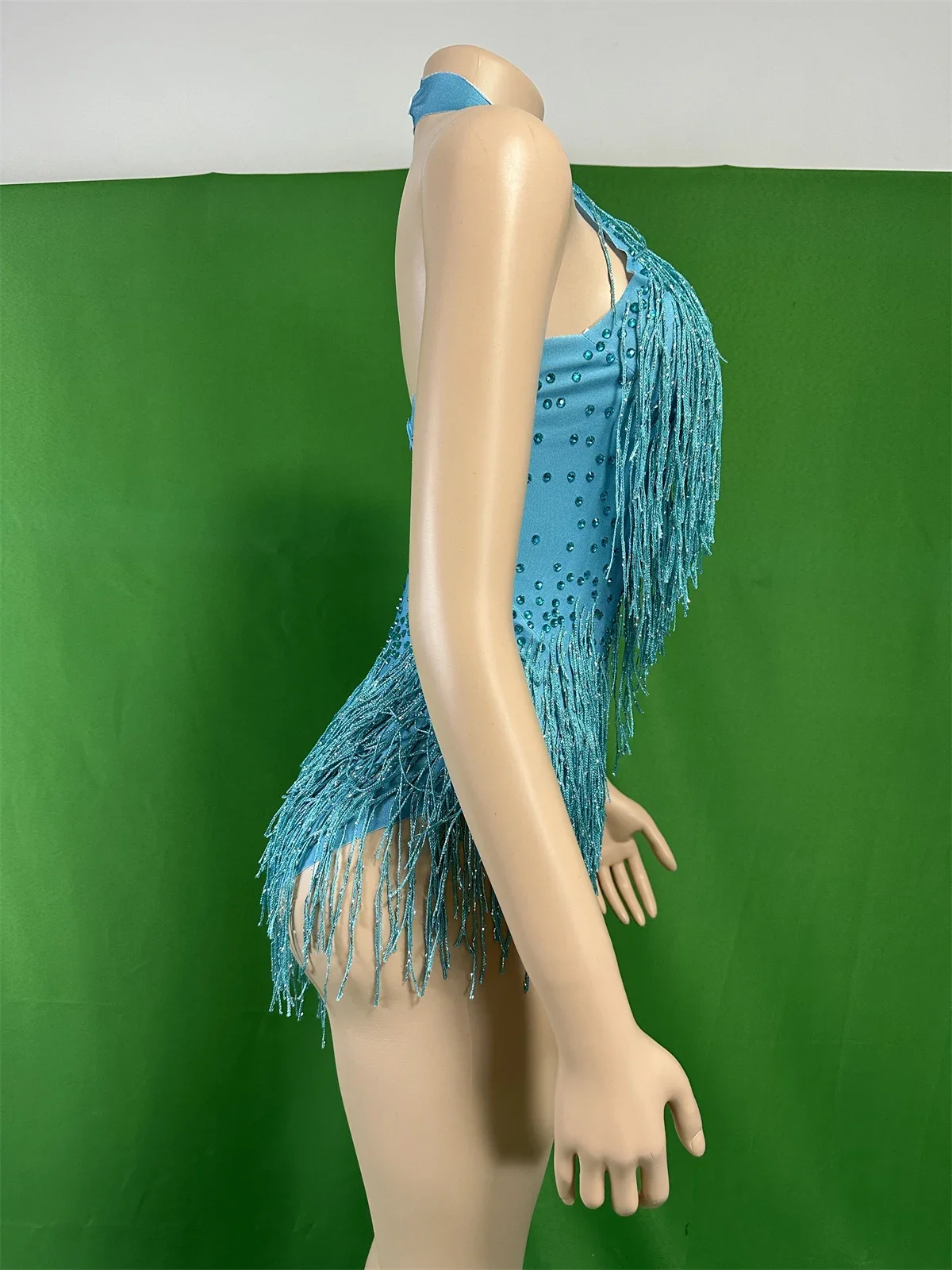 Damskie body z odkrytymi plecami, zdobione cyrkoniami i frędzlami, błyszczące stroje taneczne z frędzlami, kostiumy królowej cheerleaderek na powrót do szkoły, 2025