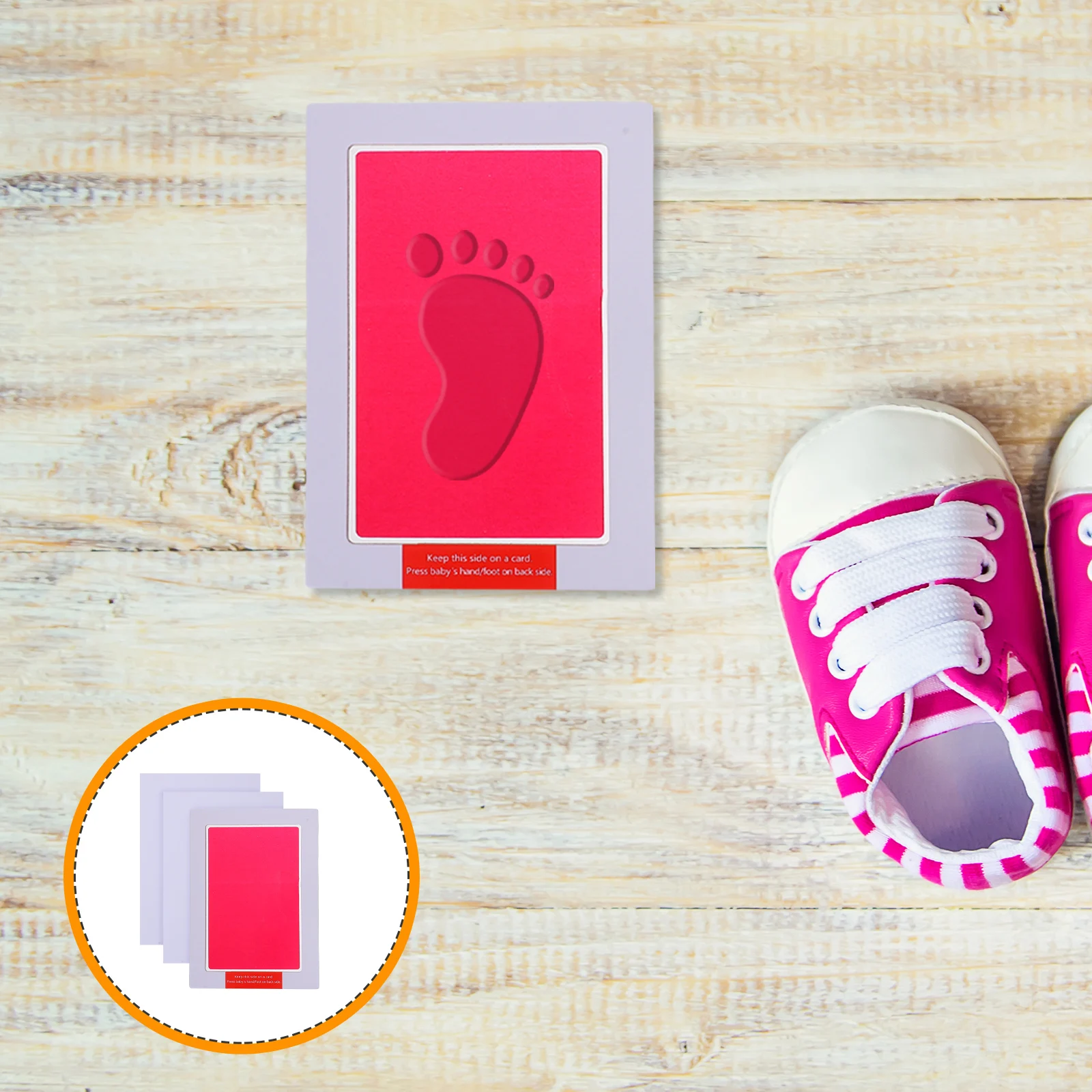 

1 Set Inkless Handprint Footprint Kit Red Ink Pad Safe For Keepsake Pet Paw Print Durable Craft Stamp