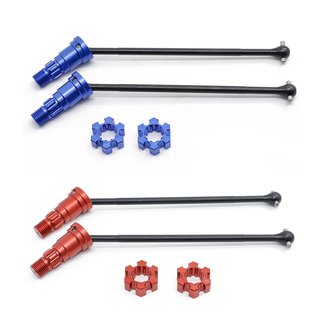 4Pcs Metal Front and Rear Drive Shaft CVD for Traxxas X-Maxx XMAXX 6S 8S 1/5 Monster Truck RC Car Upgrades Parts,Red