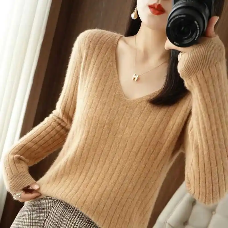 

Casual Women's Warm Basic Sweater Autumn Winter Low Waist ort Pants Bamboo Fiber Top Faion Ladies' Clothing