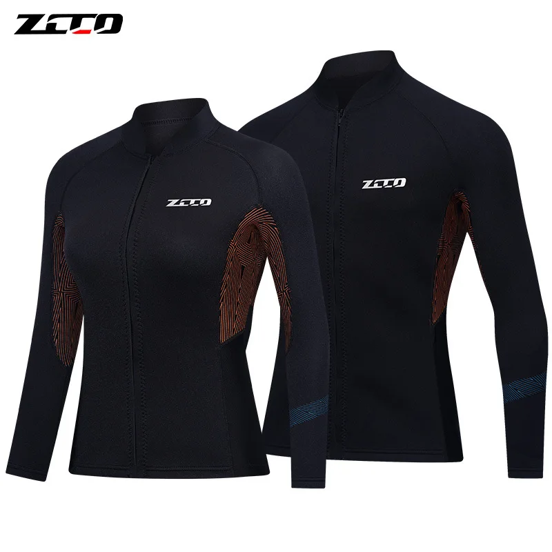 

1.5MM Neoprene Wetsuit Top Couple's Long-sleeved Diving Jacket Keep Warm Men Swim Surfing Snorkeling Kayaking Drifting Coat