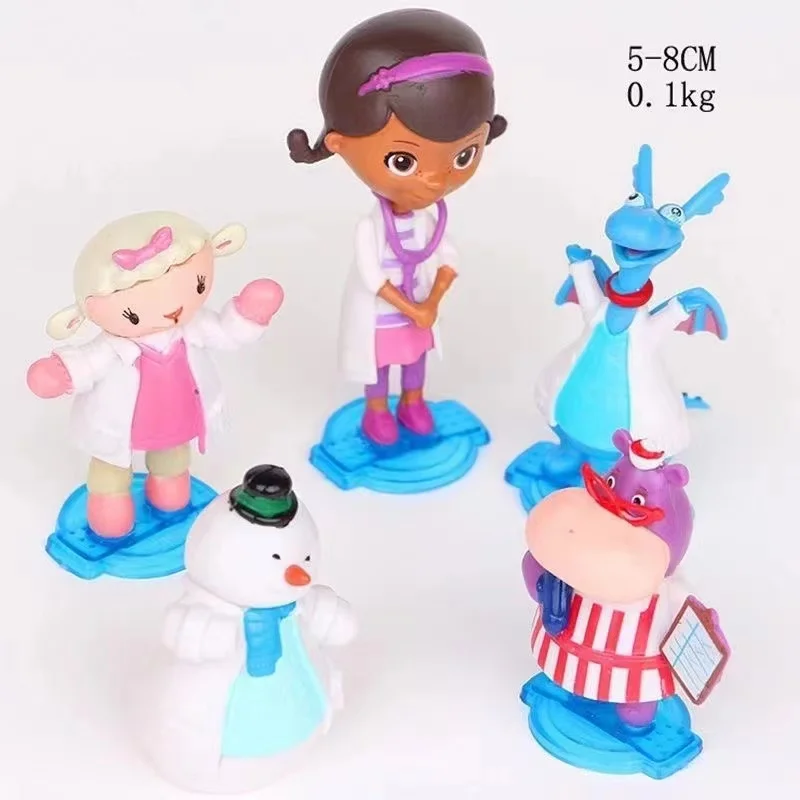 5 sztuk/partia 7cm Doc Mcstuffins figurki lekarz Lambie owce duszny smok Hallie Hippo Chilly Snowman klocki do gry w domu