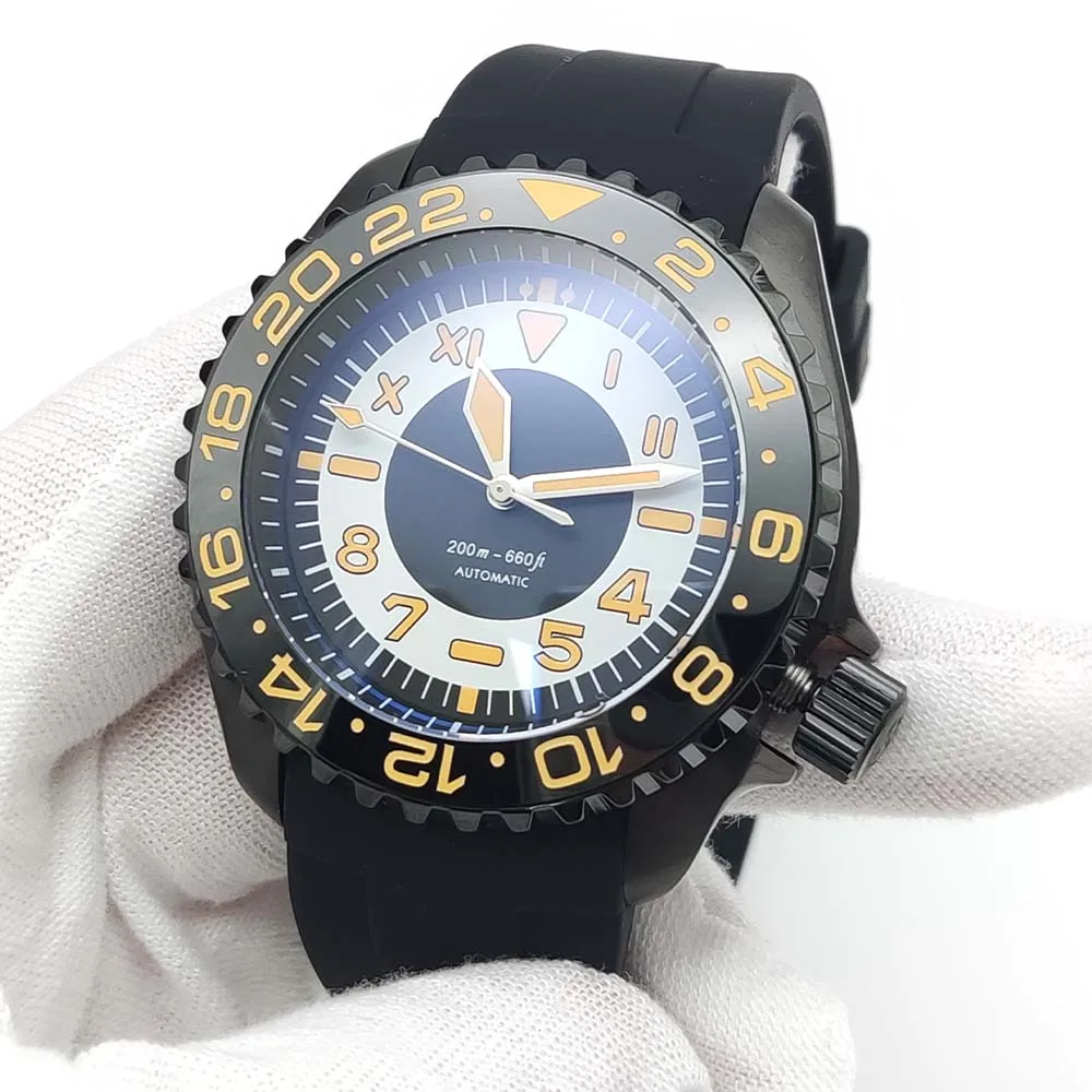 New 41MM Ceramic Bezel Men\'s Mechanical Watch Waterproof Sapphire Glass Automatic Watch NH35 Black PVD Stainless Steel Watch