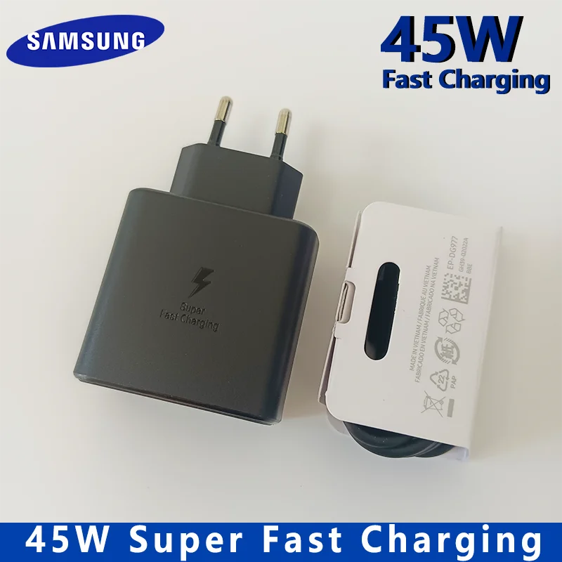 45W Original Samsung Charger Fast Charge Type C Adapter for Galaxy S26+ S25 Ultra S24 FE S23 A07 A55 Note 20 5G F70e F56 F07 F16