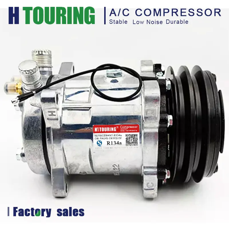 

Car Air Conditioning Conditioner AC Compressor 508 SD508 5h14 Tractor Excavator Heavy Duty Truck 12V 24V 2 Groove V Blet Pulley