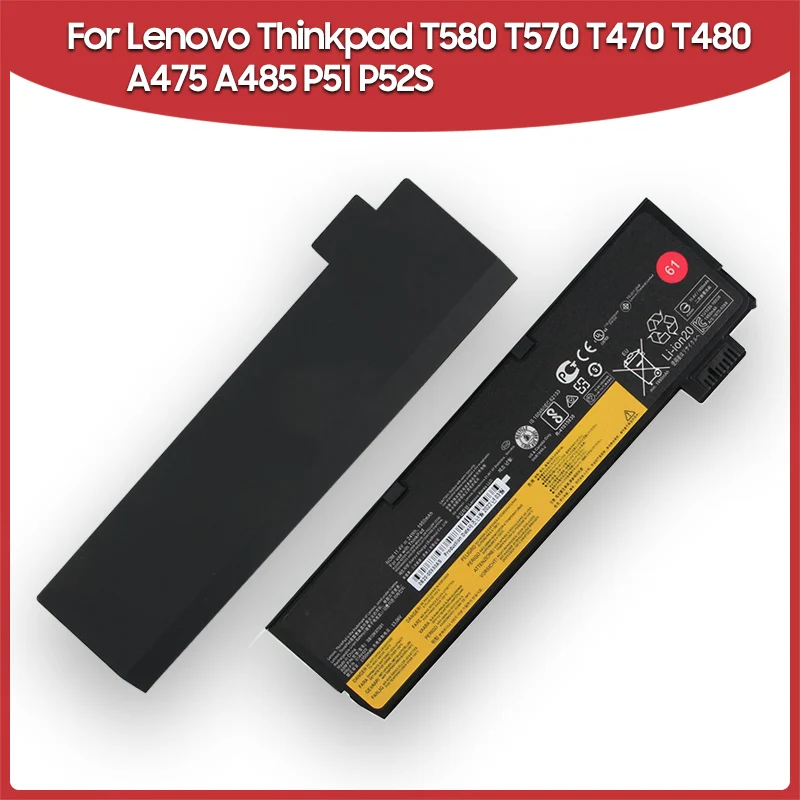 

Rechargeable Battery 48Wh 24Wh For Lenovo Thinkpad T570 T470 A475 A485 T580 T480 P51 P52S 61+ 61 Replacement Battery SB10K97578