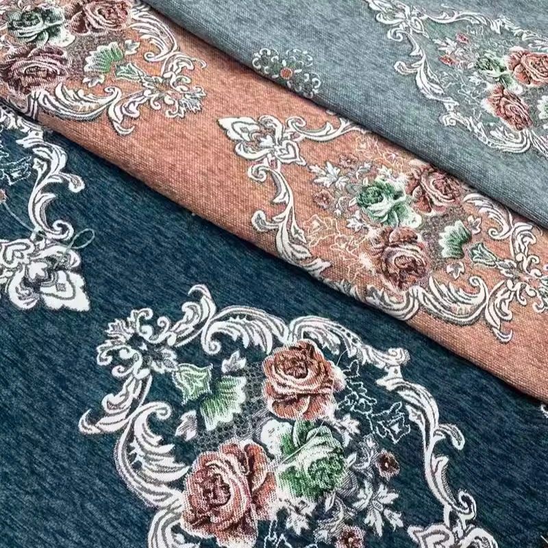 

280cm Width New Style European American Style Thickened Chenille Jacquard Fabric for Sofas Curtains DIY Home Decoration Fabric