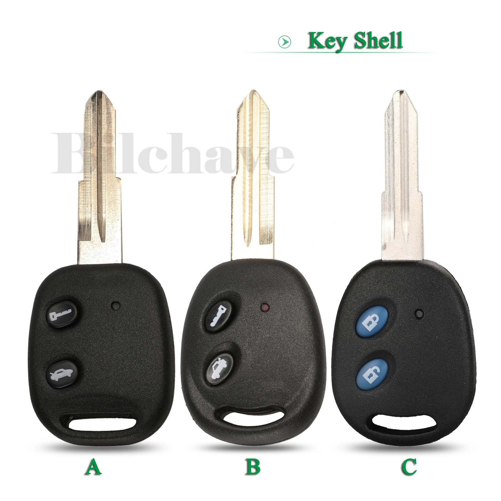 Bilchave 2 Buttons Remote Car Key Shell Case FOB For Chevrolet LOVA Sail Epica Lechi Spark With Blade Replacement