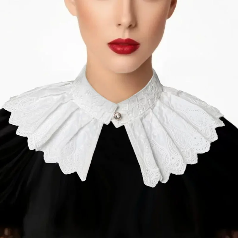 Women White Fake Collars Cape Scarf Female Blouse Tops Black False Collar Shawl Neckwear Shirt Detachable Collars Fuax Cols