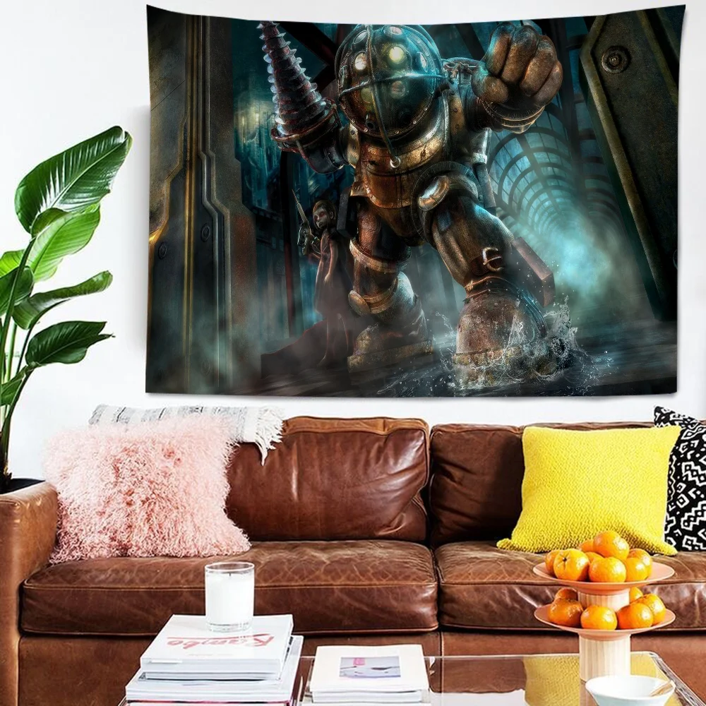 

Bioshock Colorful Tapestry Wall Hanging Hanging Tarot Hippie Wall Rugs Dorm Wall Art Decor