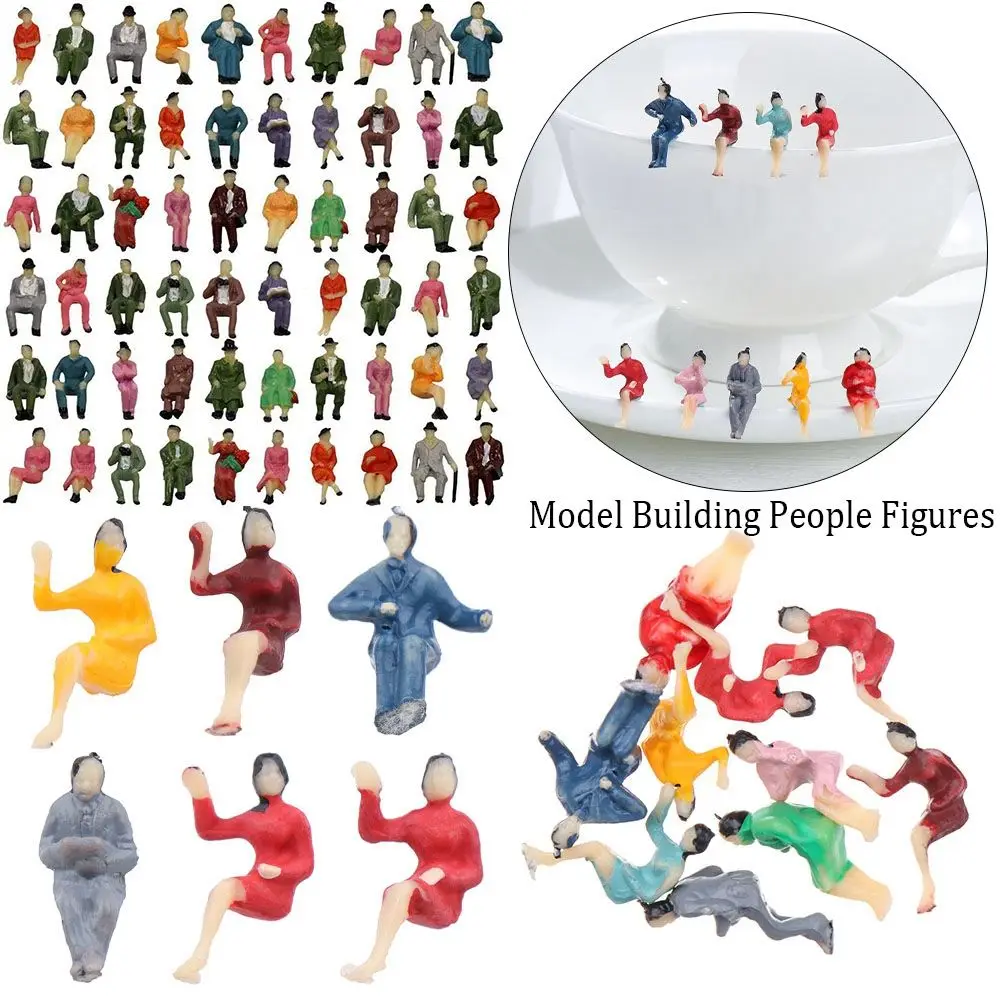 Toys 1:87 ABS Material Dollhouse Decorations Sit People Figures DIY Character Train Scenery Model Building Passengers