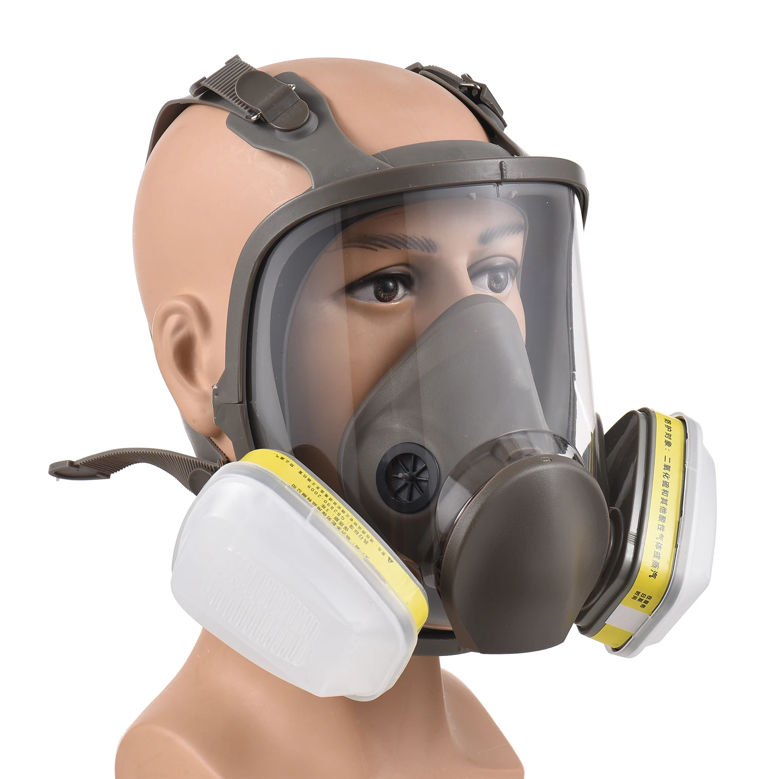 جهاز تنفس كامل قابل لإعادة الاستخدام 6800 قناع واقي من الغاز حماية التنفس غطاء الوجه الكامل مجال رؤية واسع للرسم العضوي #1