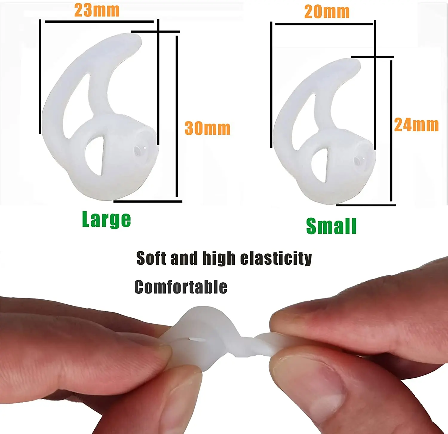 Molde de silicona con forma de aleta para auriculares, pieza de repuesto para Radio bidireccional, para vigilancia, policía, 2 pares