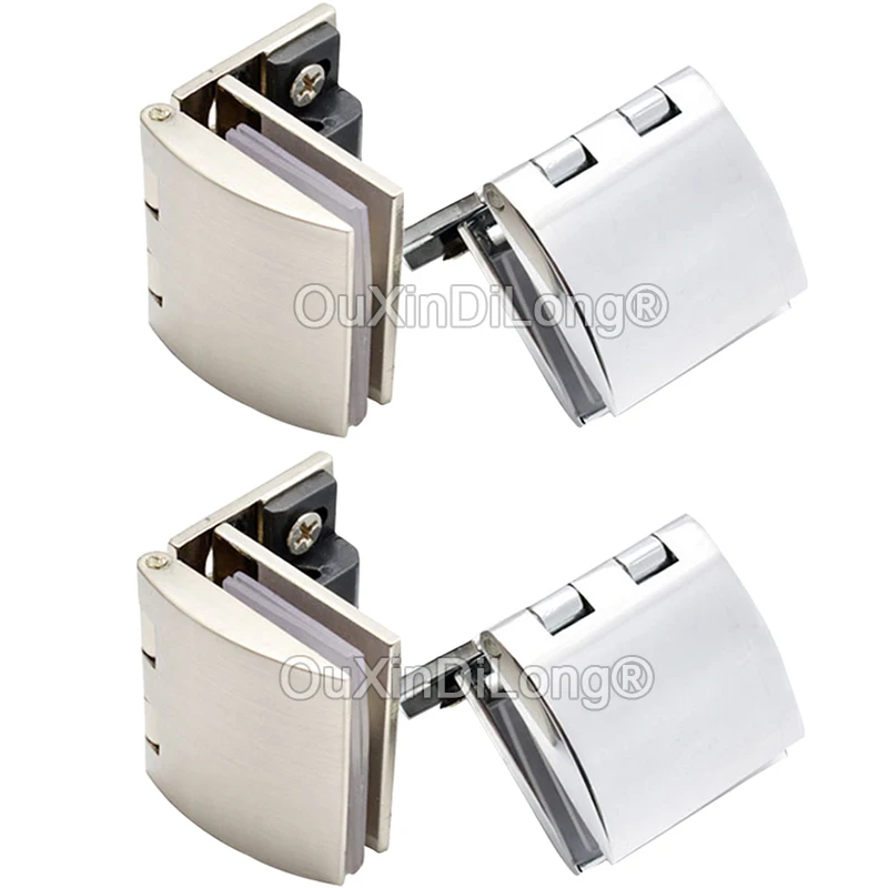 

2PCS Glass Cabinet Door Hinges Zinc Alloy Wine Cabinet Glass Clamps Display Cabinet Door Clips Hardware Fittings Black FG1045