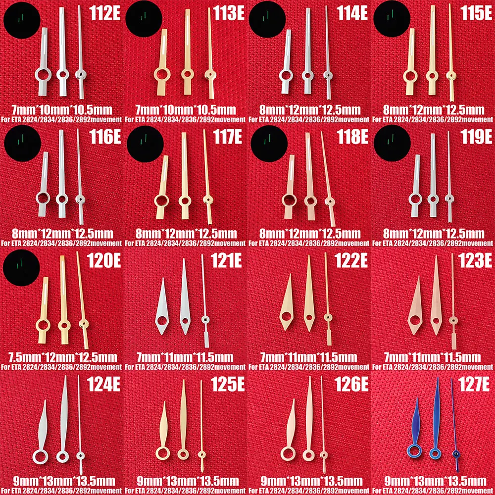 Watch accessories watch hands ETA 2824 hands pointer pointer green super luminous for ETA 2824 2836 2892 movement hot sell hands