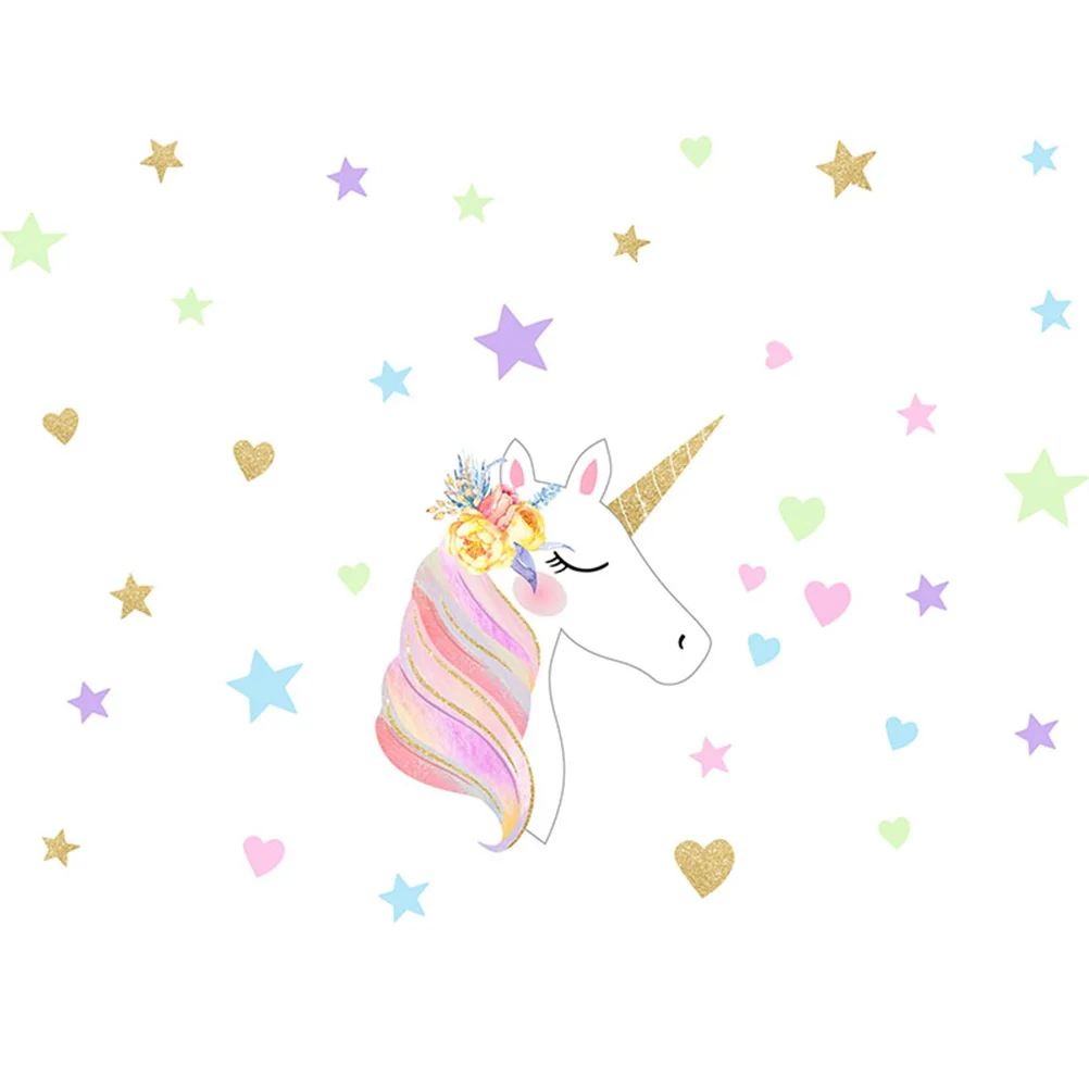 

Star Unicorn Wall Stickers PVC Waterproof Removable Self-Adhesive DIY Wall Decor for Living Room Bedroom Bathroom
