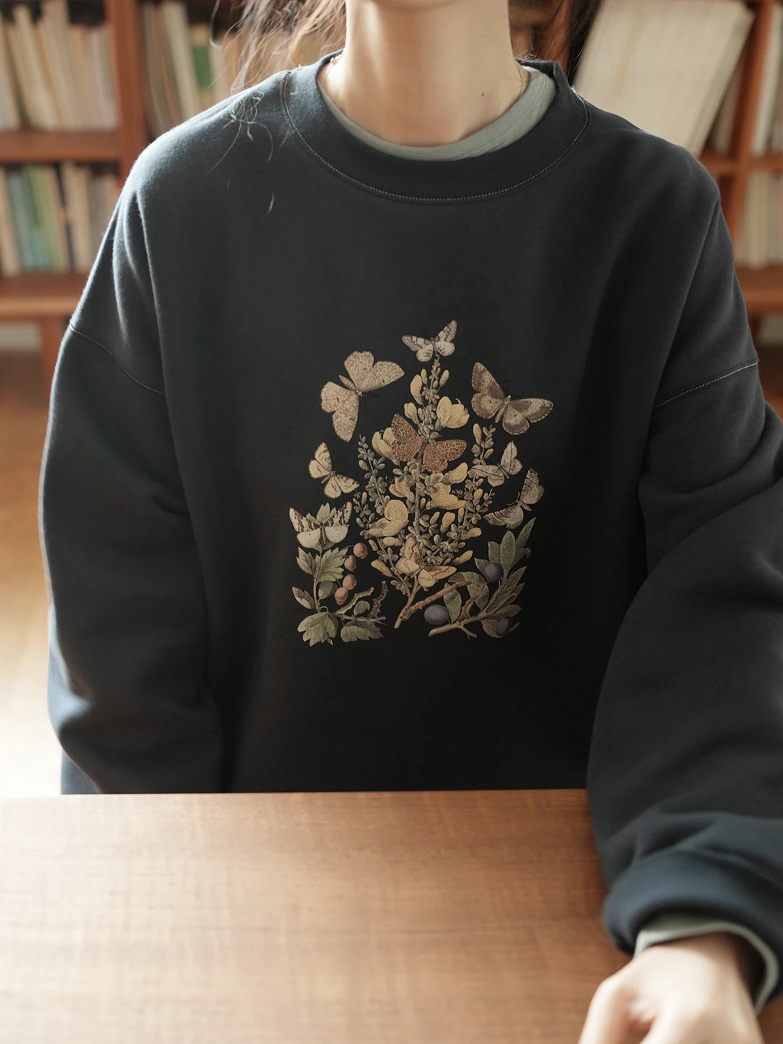 

Женская толстовка оверсайз LRCP с длинным рукавом, круглым вырезом, принтом, повседневная, комфортная, уличная одежда, зима 2025