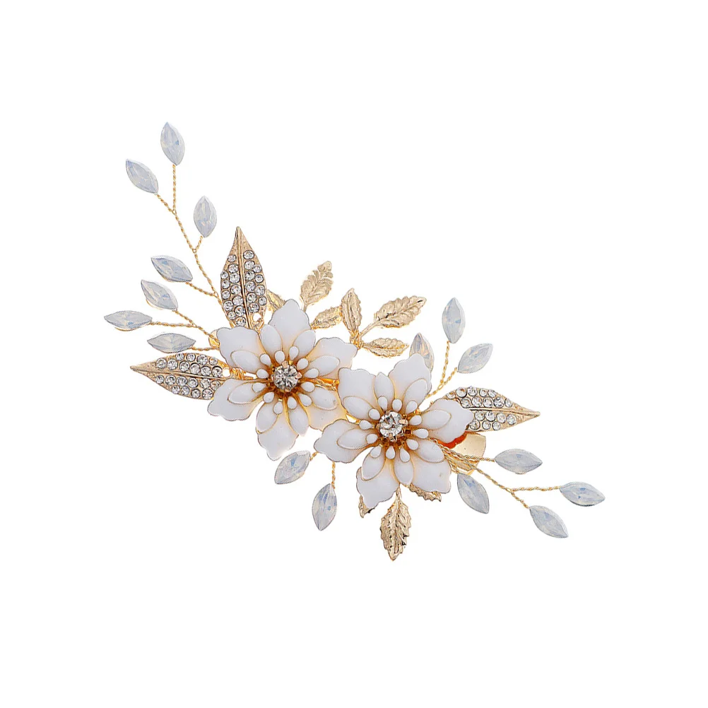 

Gold Bridal Hair Accessories Side Hairpin Rhinestone Bobby Pins Exquisite Bride Wedding Women Headdress