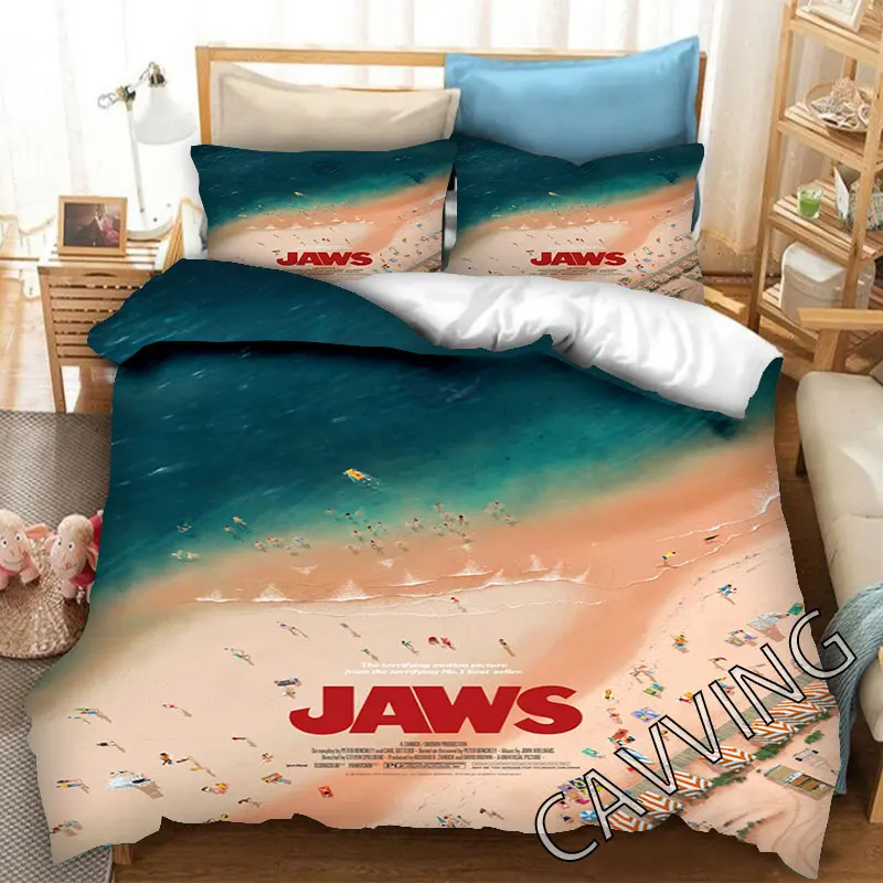 Jaws 3d Printed Bedding Set Duvet Covers & Pillow Cases Comforter Quilt Cover (US/EU/AU Sizes)   H01