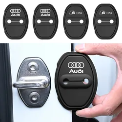 Car Silicone Door Lock Protective Cover Anti-Collision Shock Absorbing Pad For Audi SLine A3 A4 A5 A6 A7 Q2 Q3 Q5 Q7 Accessories