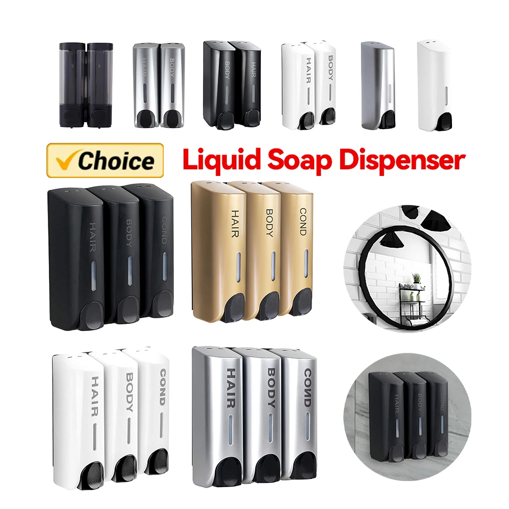 

Дозатор для шампуня для душа, ванны, 350 мл, водонепроницаемый дозатор для душа и лосьона, универсальный с прозрачным окном для домашнего ресторана, отеля