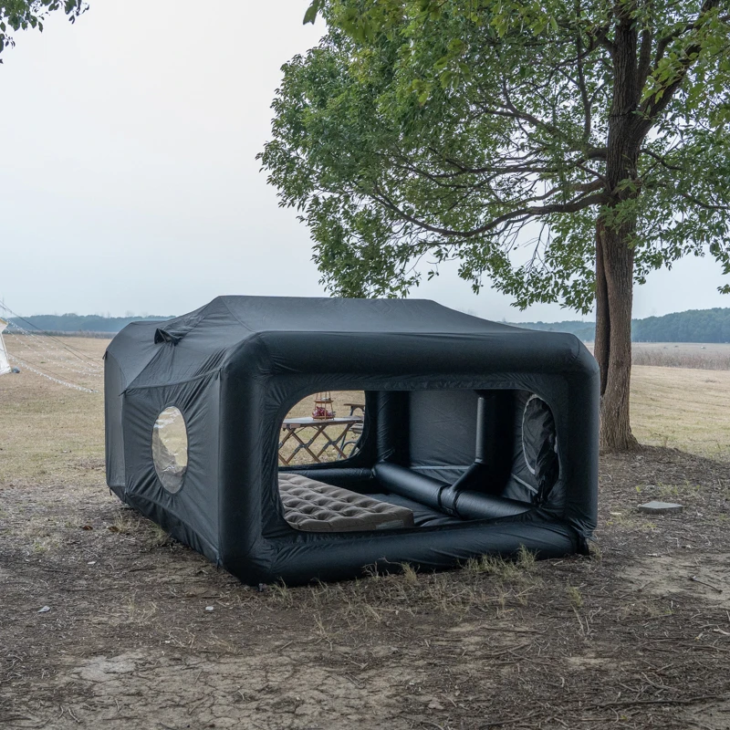 New Luxury 2-Person Portable Outdoor Inflatable Tent Easy Setup with 4 Foldable Hiking Gear Made From Oxford Fabric