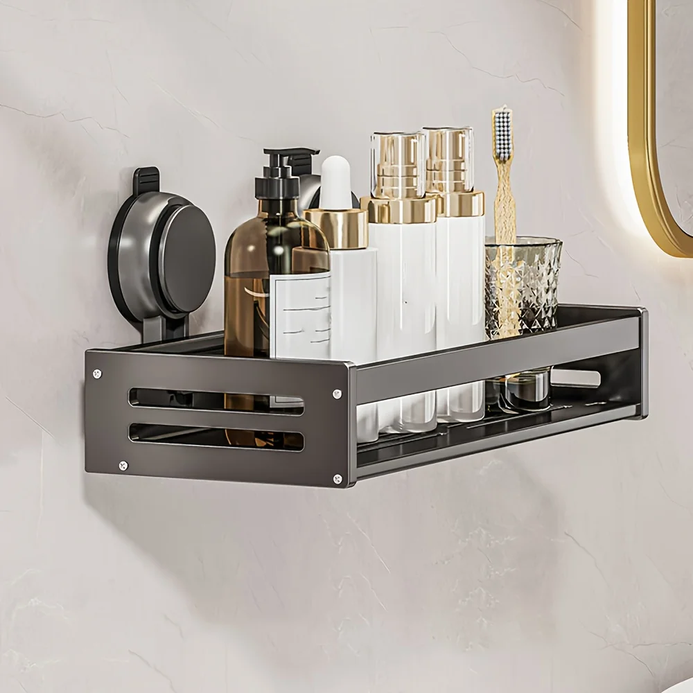 Badezimmer-Hängeregal, Wandmontierter Bohrerfreier Aluminium-Organizer für Badezimmer, Badezimmer-Aufbewahrungsregal, Haushaltsorganizer, Aufhängbar
