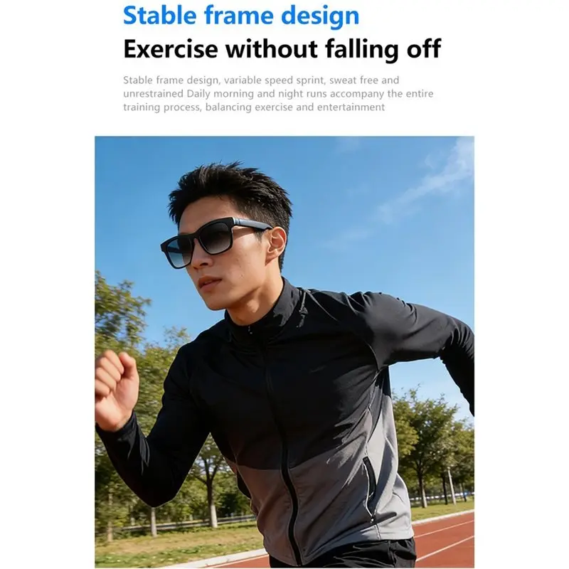 UV400 Bluetooth 5.4 Earphone Sunglasses Sport Hifi Mic Call Eyeglass Anti Blue Wireless Driving Music Headset Eyewear - view 6