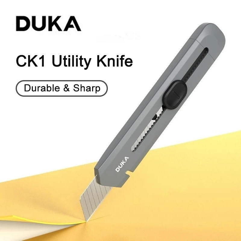 DUKA Utility Knife Box Cutter Retractable, Portable Box Knife for Cartons, Thicken Blade, Office Home Courier Unboxing Knifes