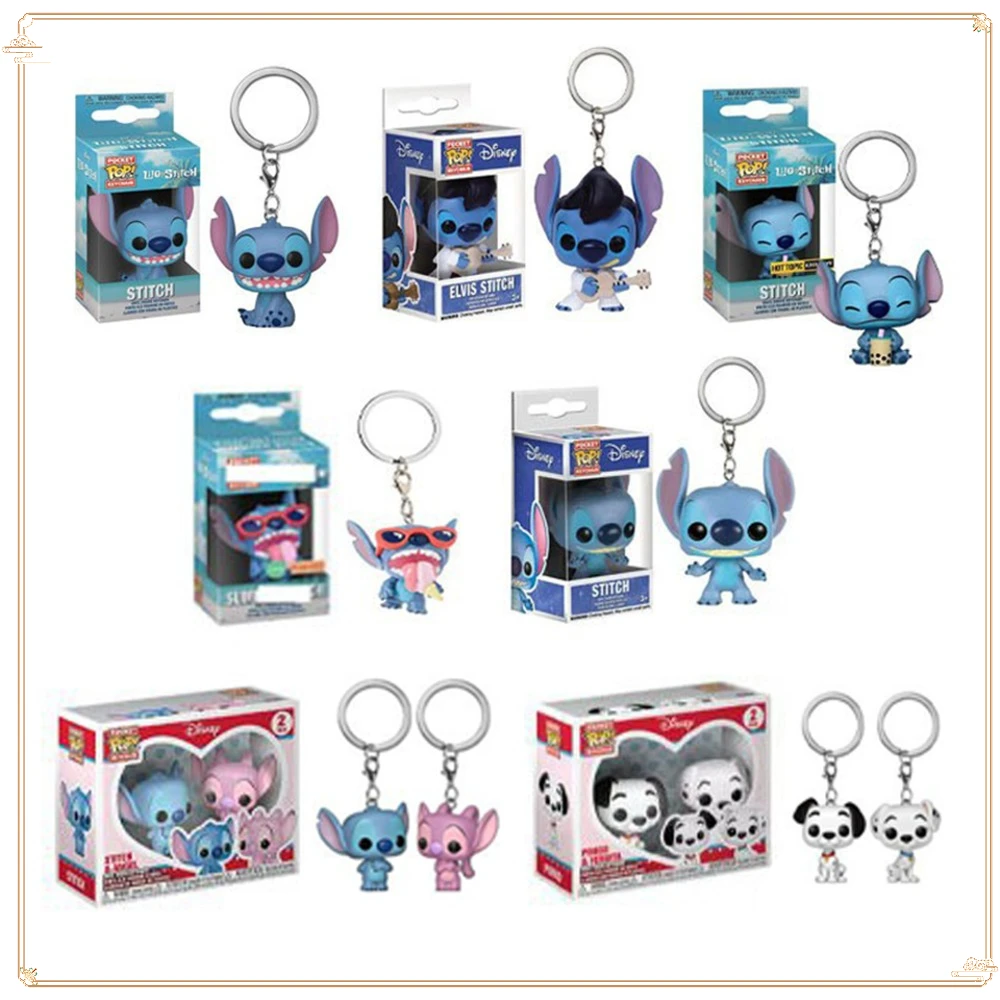 

FUNKO Pocket Animation Lilo&Stitch Keychain Classic Doll Stitch Children's Collection Backpack Pendant Christmas Gift Keychain