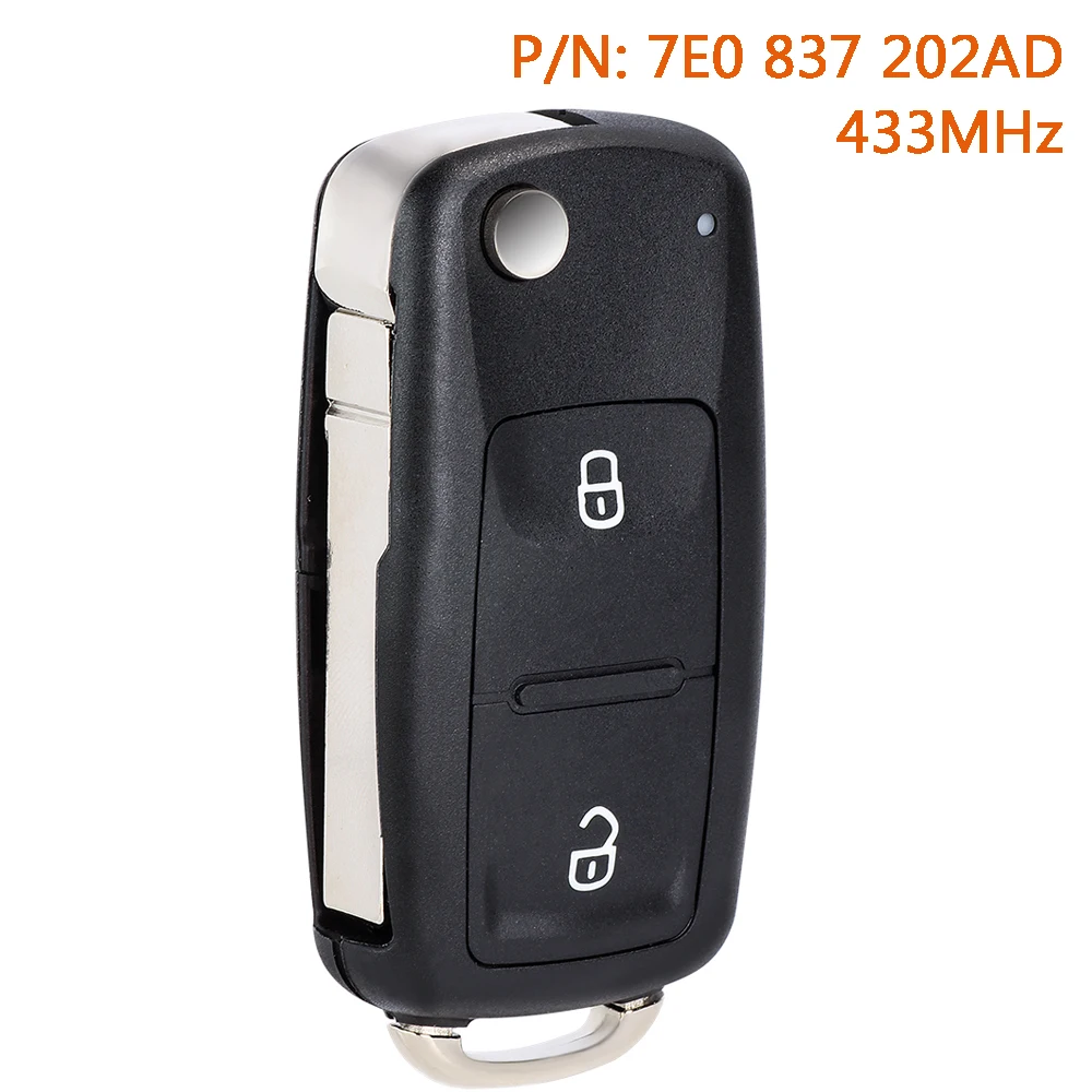 

7E0837202AD 433MHz Remote Car Key Fob for Volkswagen Amarok 2010 2011 Transporter 2012 2013 2014 2015 2016 5FA010185-02 ID48