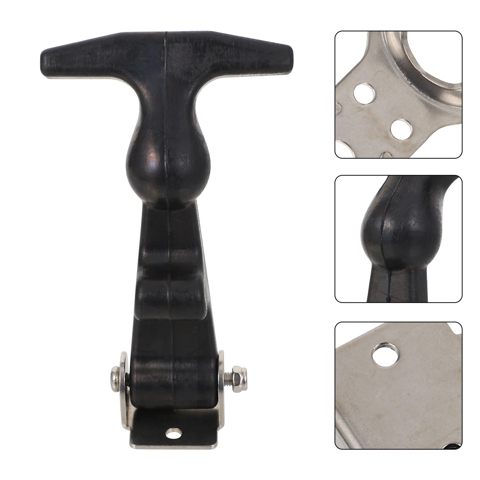 2 قطعة T-مقبض المزالج الفولاذ المقاوم للصدأ المطاط هود الصيد ل T-مقبض غلق بمشبك مع قوس أداة صندوق محرك السيارة غلق بمشبك مرن #6