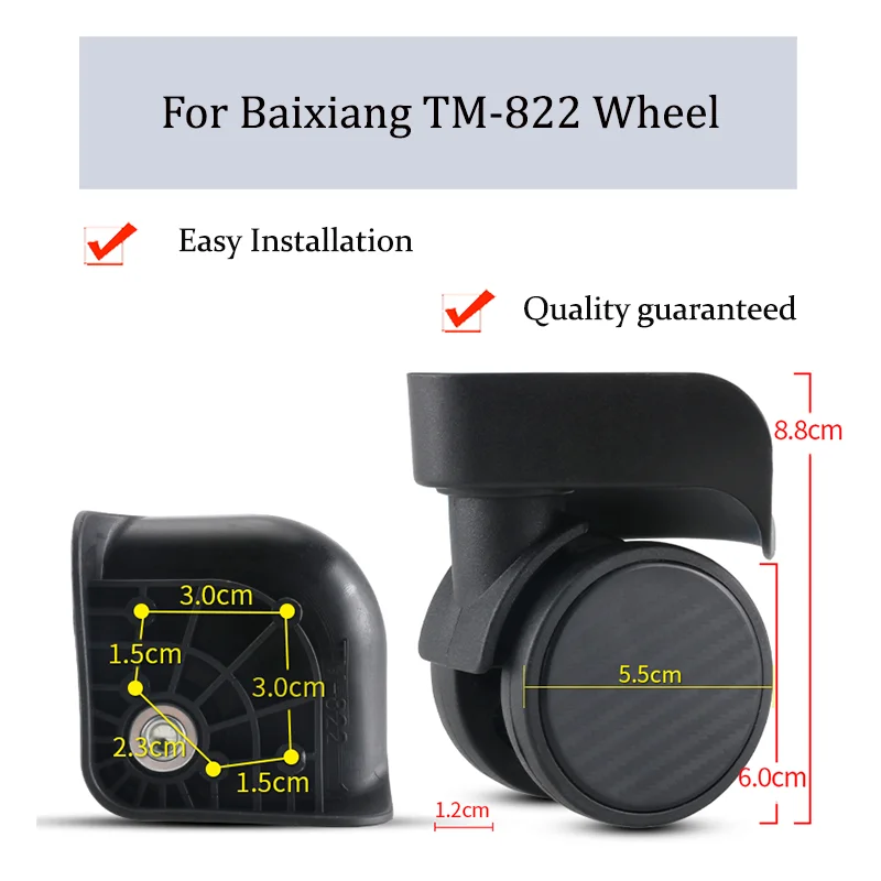 Suitable For Baixiang TM-822 Universal Wheel Trolley Case Wheel Replacement Luggage Pulley Sliding Casters wear-resistant Repair