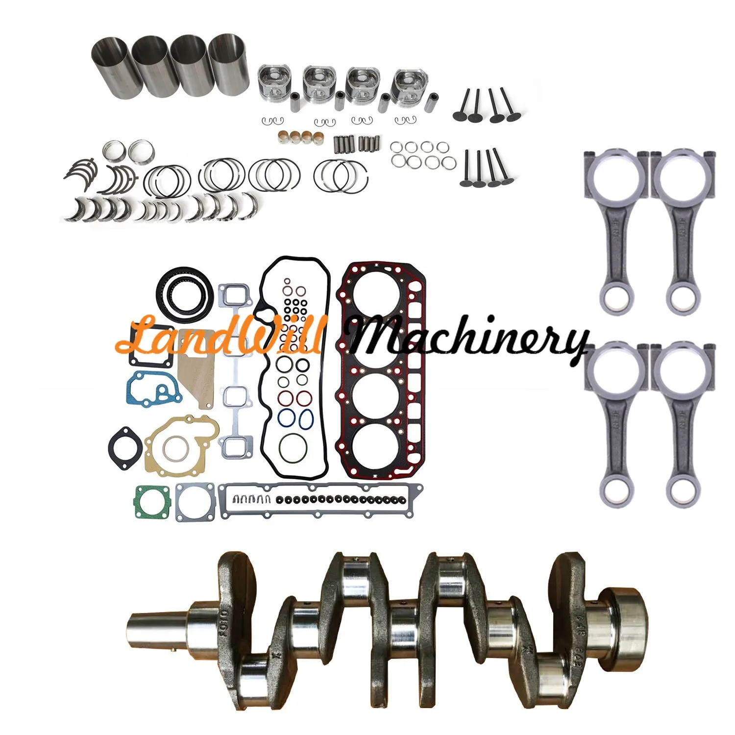 Overhaul Rebuild Kit Connecting Rod + Crankshaft Fits For Yanmar 4TNV94 Engine
