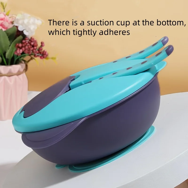 3 قطع/مجموعة مجموعة تغذية الطفل، بما في ذلك شوكة ملعقة وعاء الشفط، طبق العشاء #6