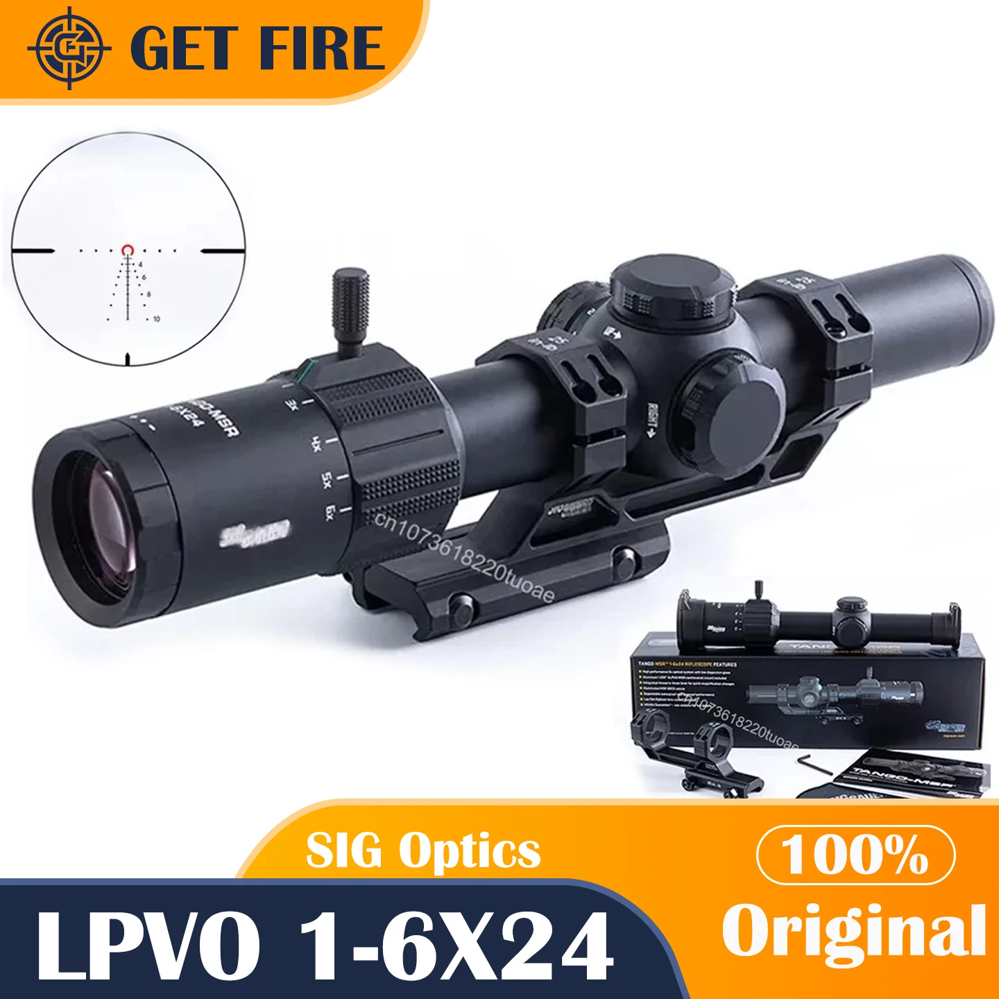 T-MSR LPVO 1-6X24MM Second Focal Plane(SFP) Riflescope w/30mm ALPHA-MSR Mount Tactical Optical Spotting Scope For Hunting