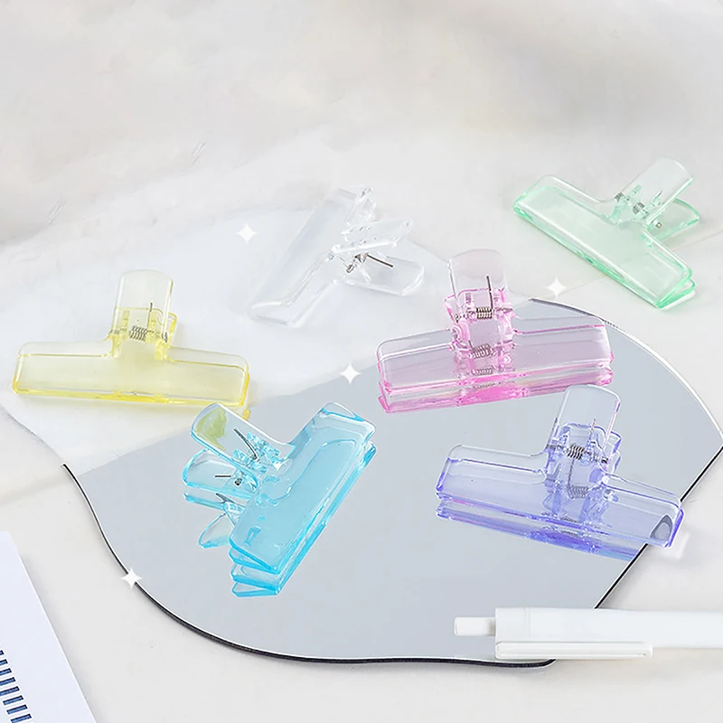 1pcs Simplicity Paper Clip Transparent Visiable Acrylic Clip Scrapbook Sticker Storage Clip Student Supplies Lovely Stationery