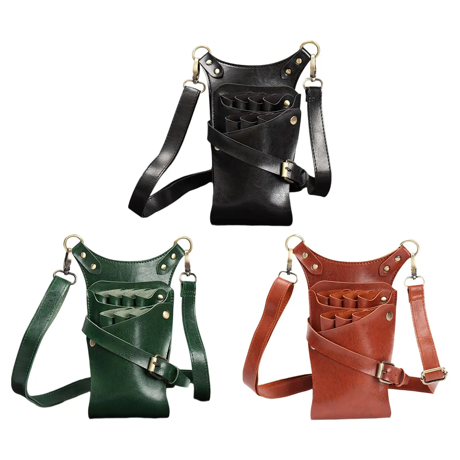 Schaarzakje Holster PU lederen taille schouderriem voor kapperskapper